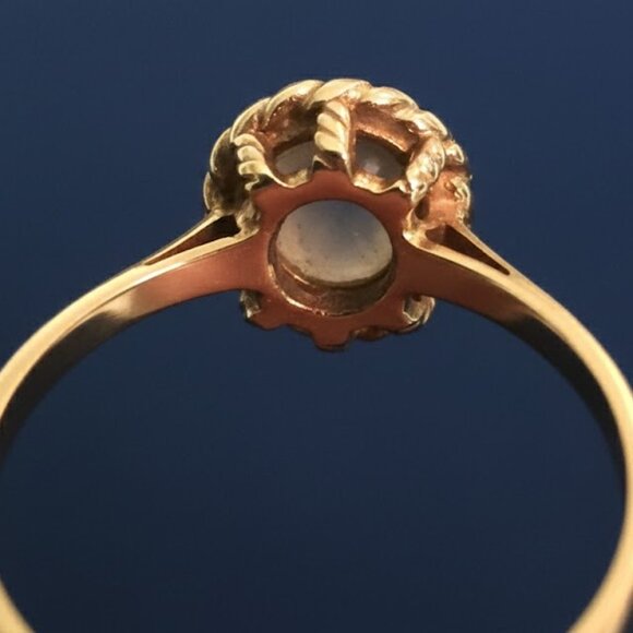 Fire Opal 10k Gold Women's Small Size 3 Ring Vintage 1980s - Picture 10 of 10